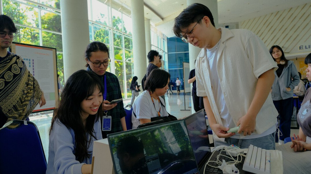 happy family at coding event